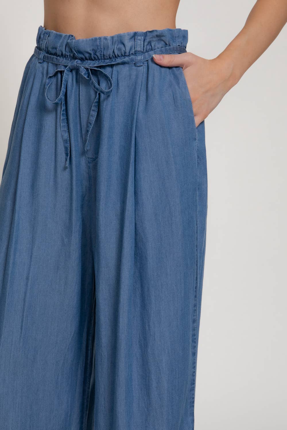 Paperbag Belt-Tie Lyocell Pants