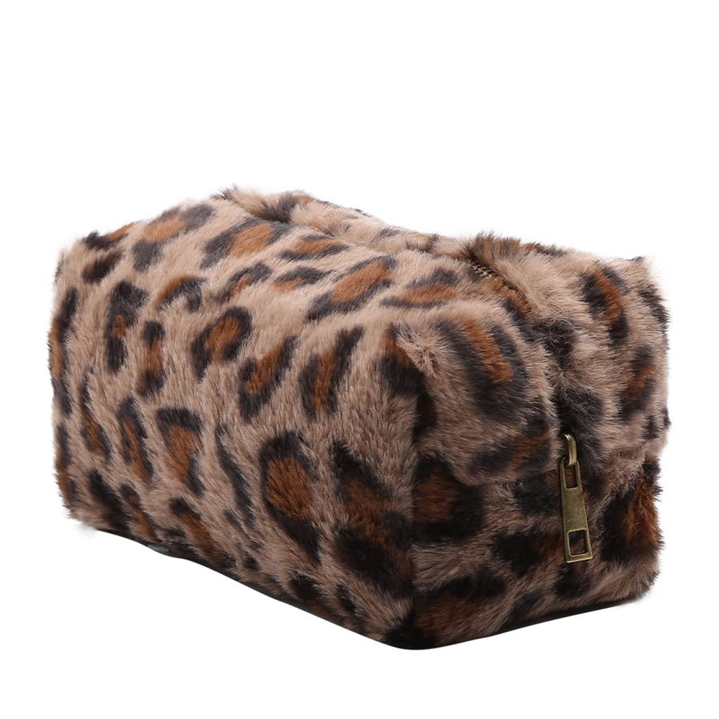 Leopard Fur Travel Pouch