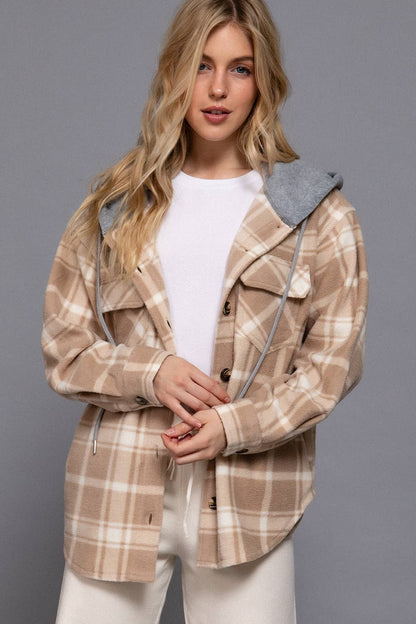 Plaid Hoodie Fleece Jacket (S-2X)