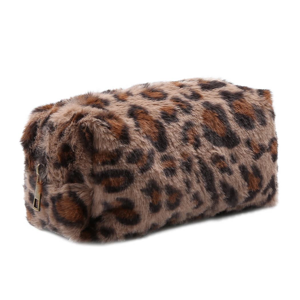 Leopard Fur Travel Pouch