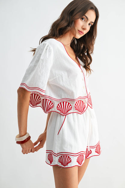 Scallop Trim Shorts