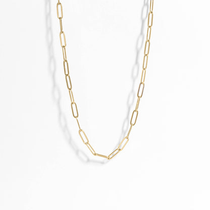 Gold Paperclip Chain Necklace: 16" / 2.5mm