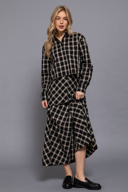 Plaid Midi Skirt