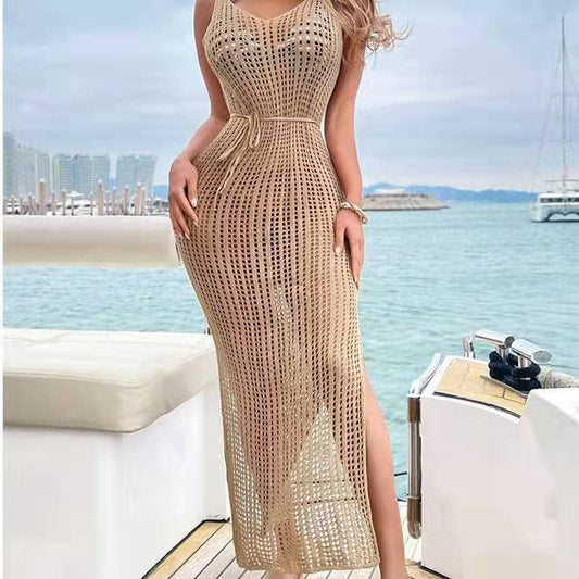 Backless Knitted Maxi Dress
