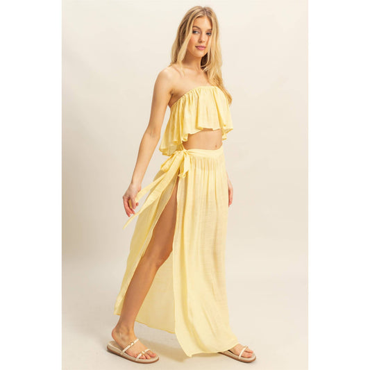 Flowy Tube Top And Maxi Skirt Set