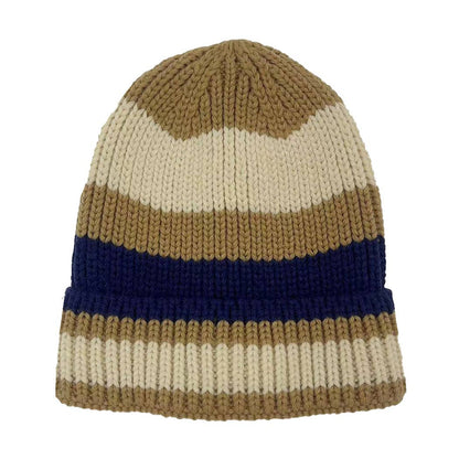 Multi-Colored Stripe Cuff Beanie Hat