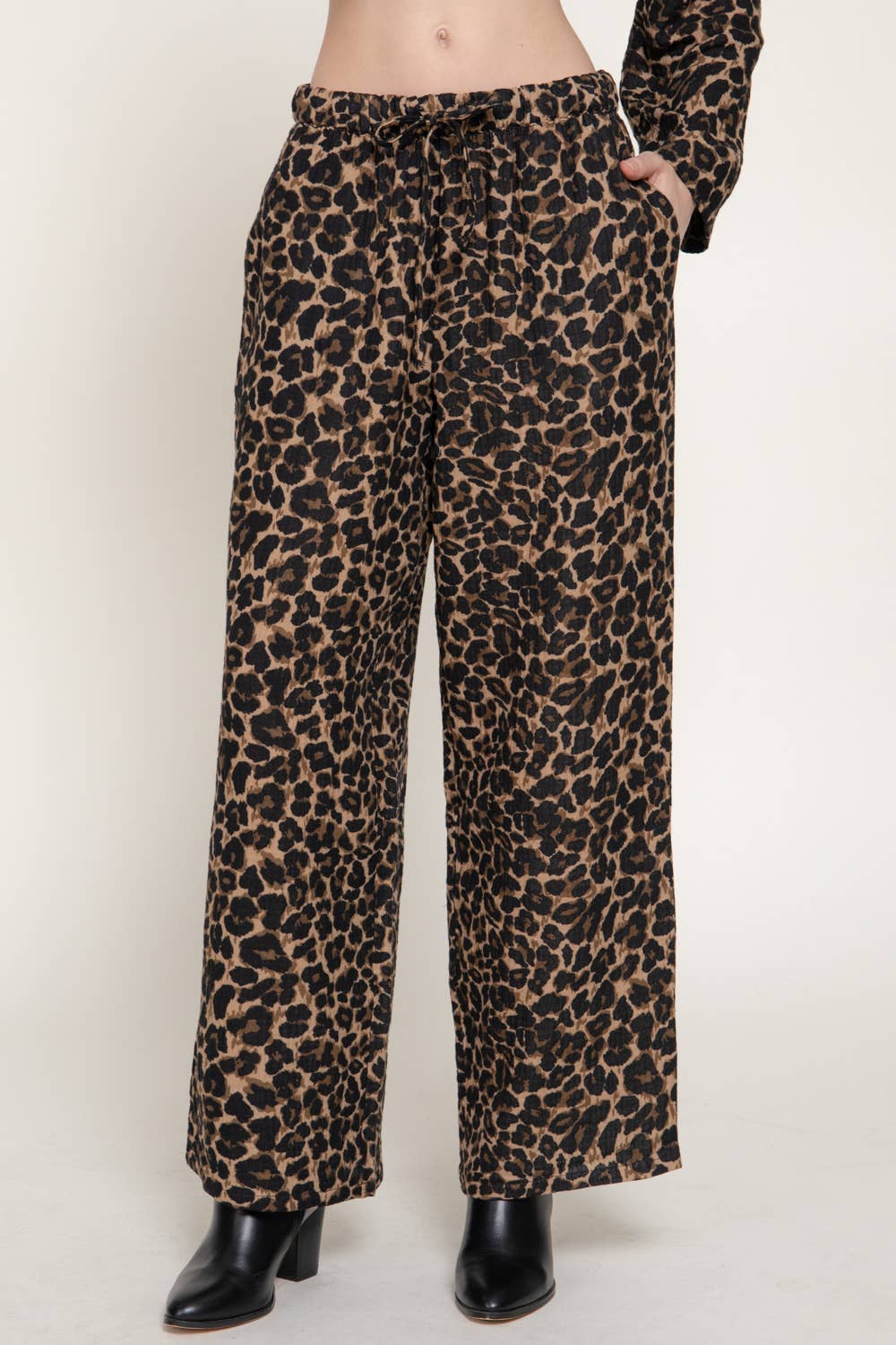 Leopard Elastic Waist Pants