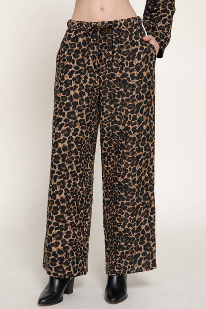 Leopard Elastic Waist Pants