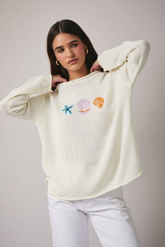 Round Neck Sea Life Sweater