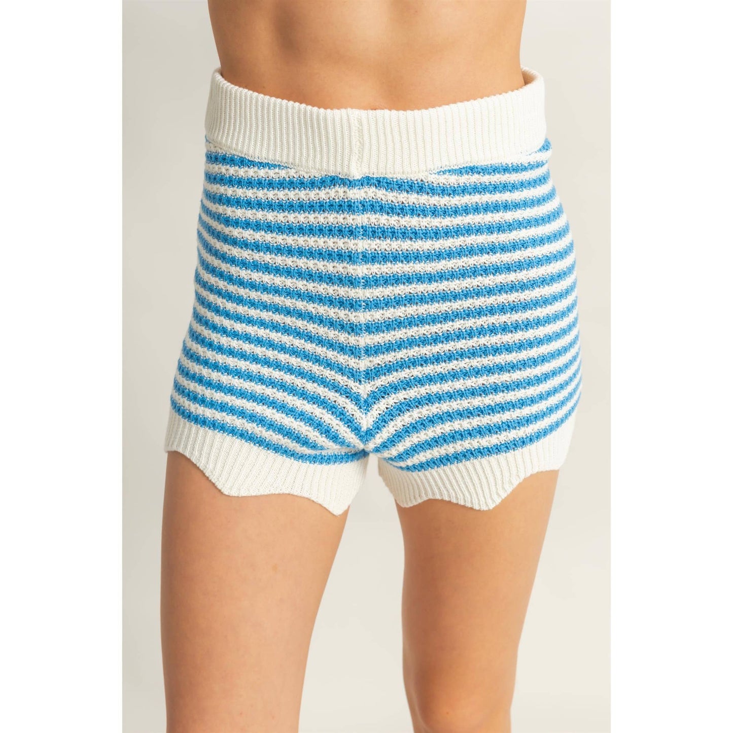 Striped Sleeveless Tank And Shorts Set