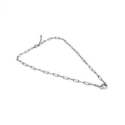 Stainless Paperclip Charm Keeper Necklace: 16"