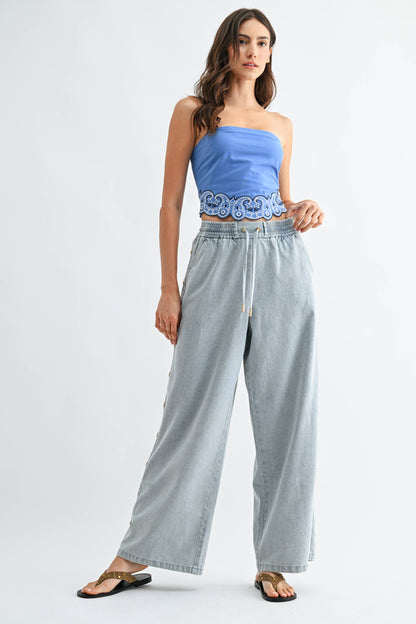 Paisley Scalloped Bandeau Top