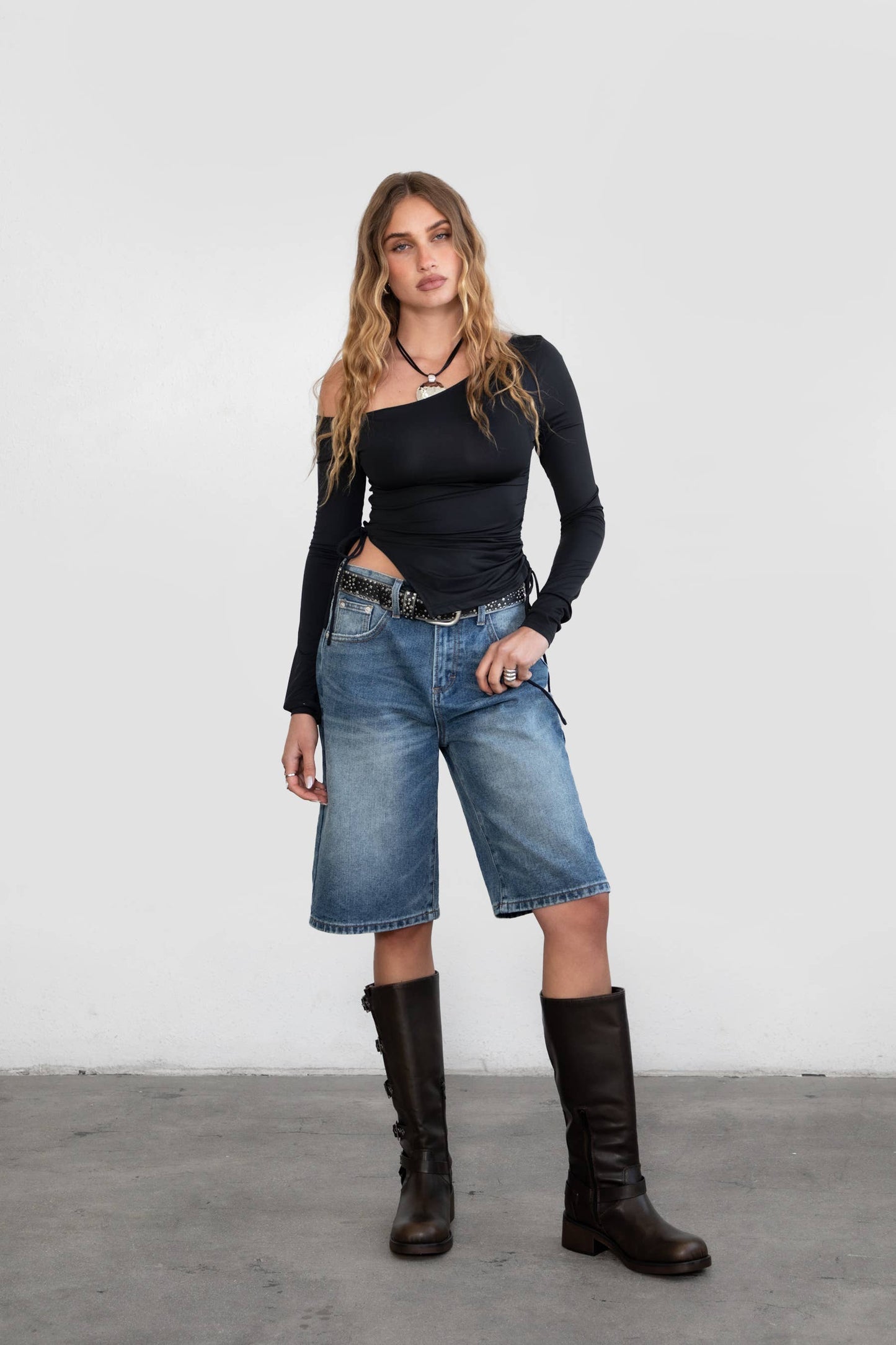 Elevated Asymmetrical Ruched Long Sleeve Top