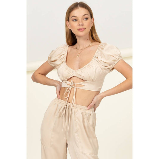 TOO CHIC CUTOUT CROP TOP