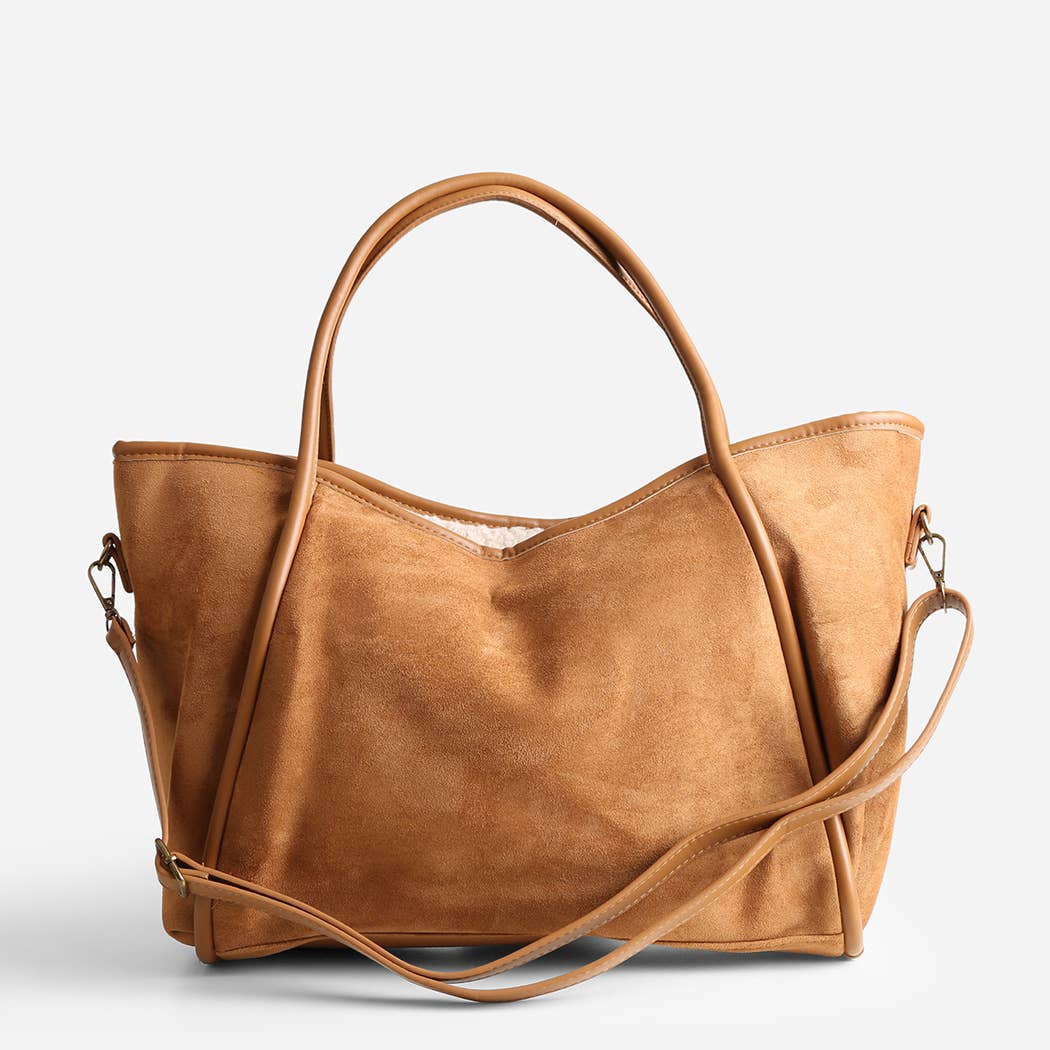 Suede Shoulder Tote Bag