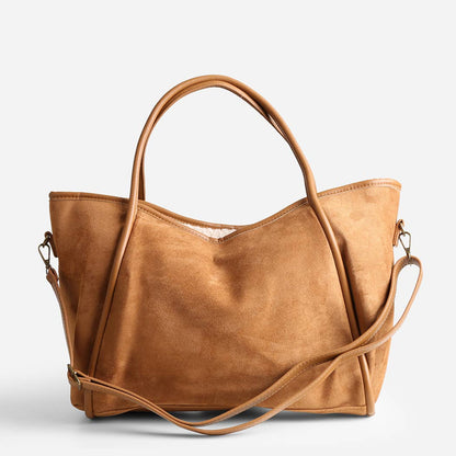 Suede Shoulder Tote Bag