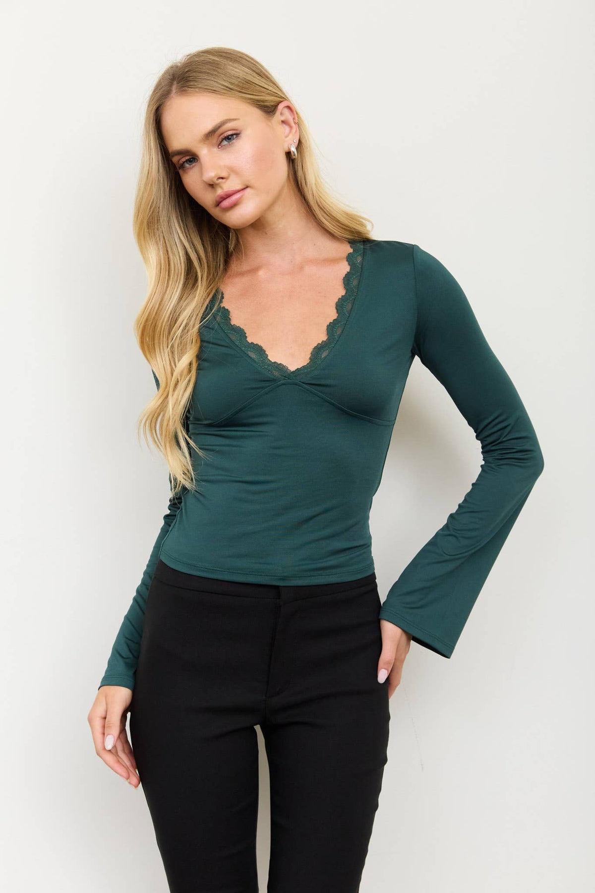 V-Neck Belle Sleeve Top