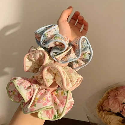 Floral Satin Oversized Hair Scrunchie