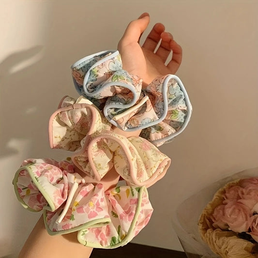 Floral Satin Oversized Hair Scrunchie