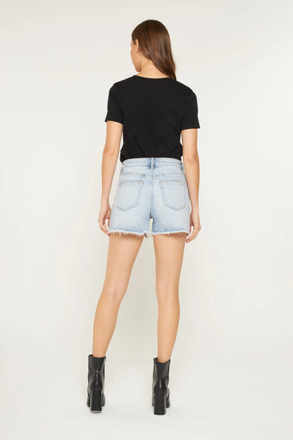 MICA High Rise Frayed Hem Shorts