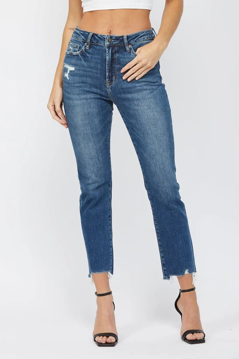 Straight Leg Step Hem Denim
