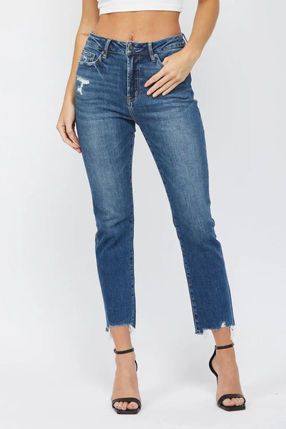 Straight Leg Step Hem Denim