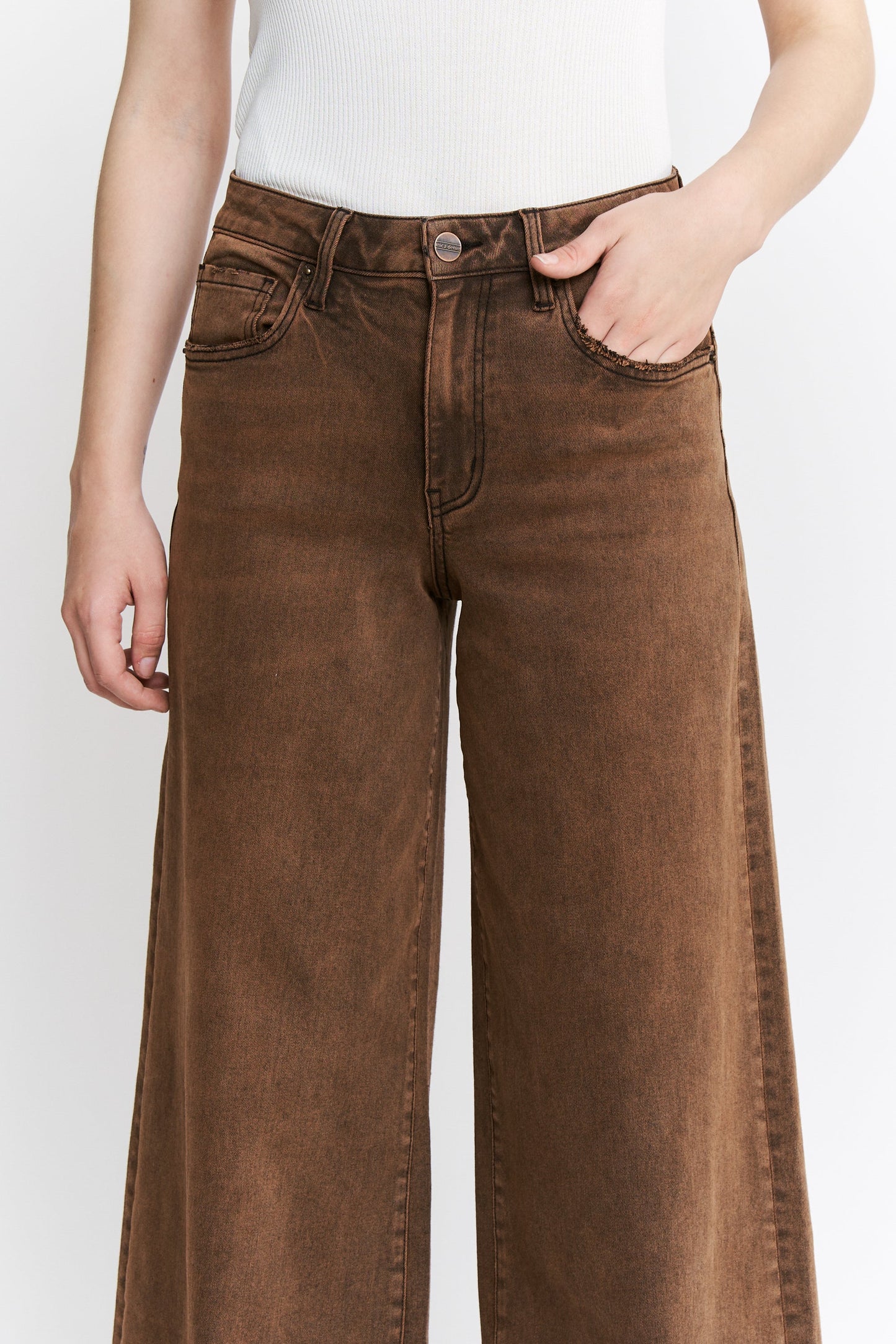 High Rise Wide Leg Vintage Wash Denim