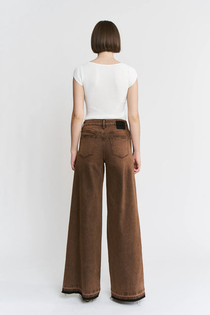 High Rise Wide Leg Vintage Wash Denim