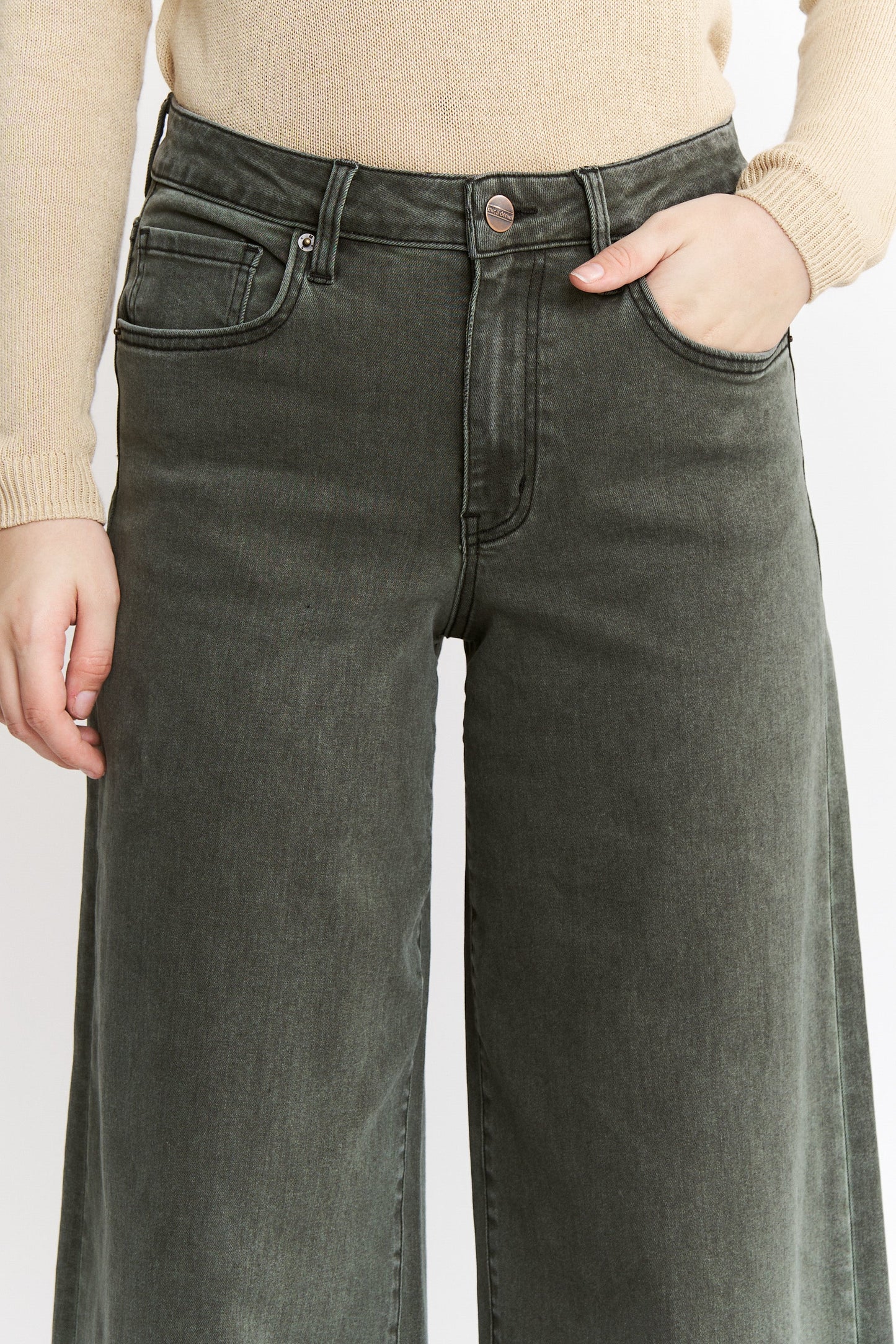 High Rise Wide Leg Vintage Wash Denim