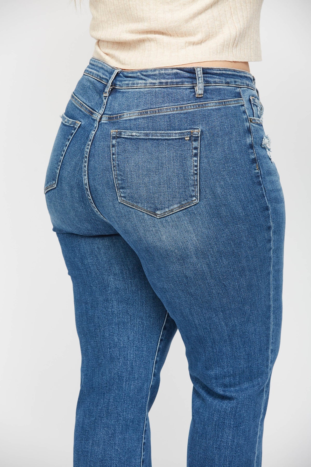 Straight Leg Step Hem Denim