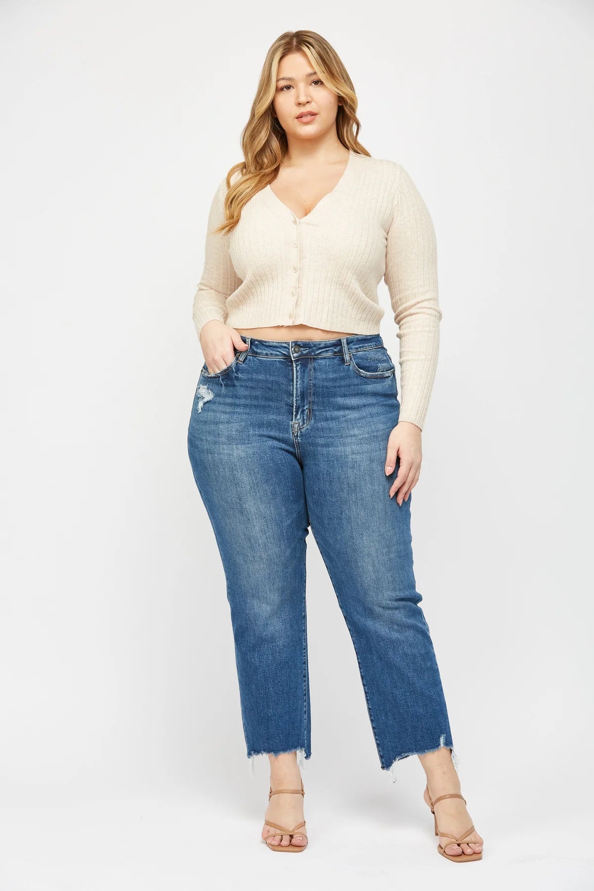 Straight Leg Step Hem Denim