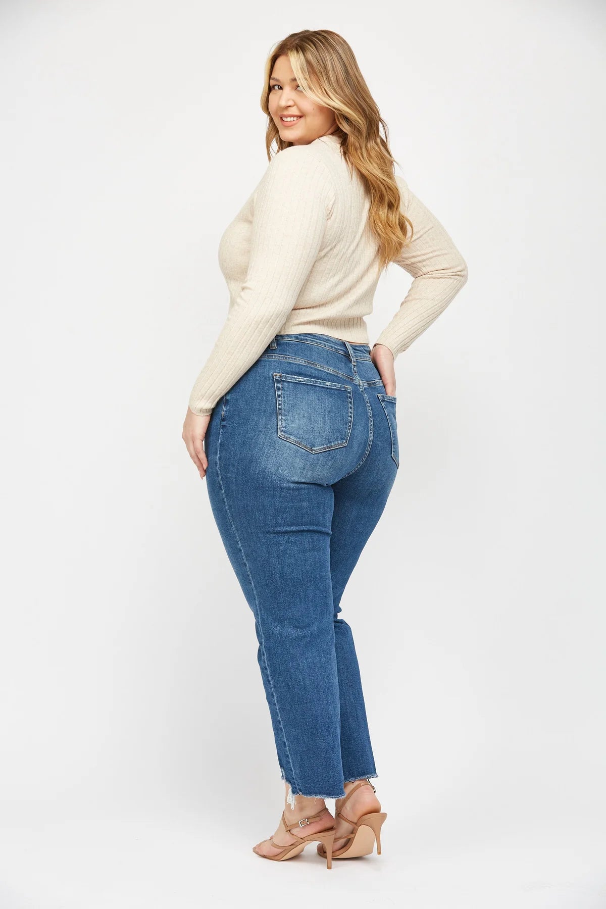 Straight Leg Step Hem Denim
