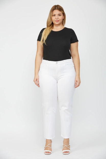 MICA PLUS Ankle Straight White Denim