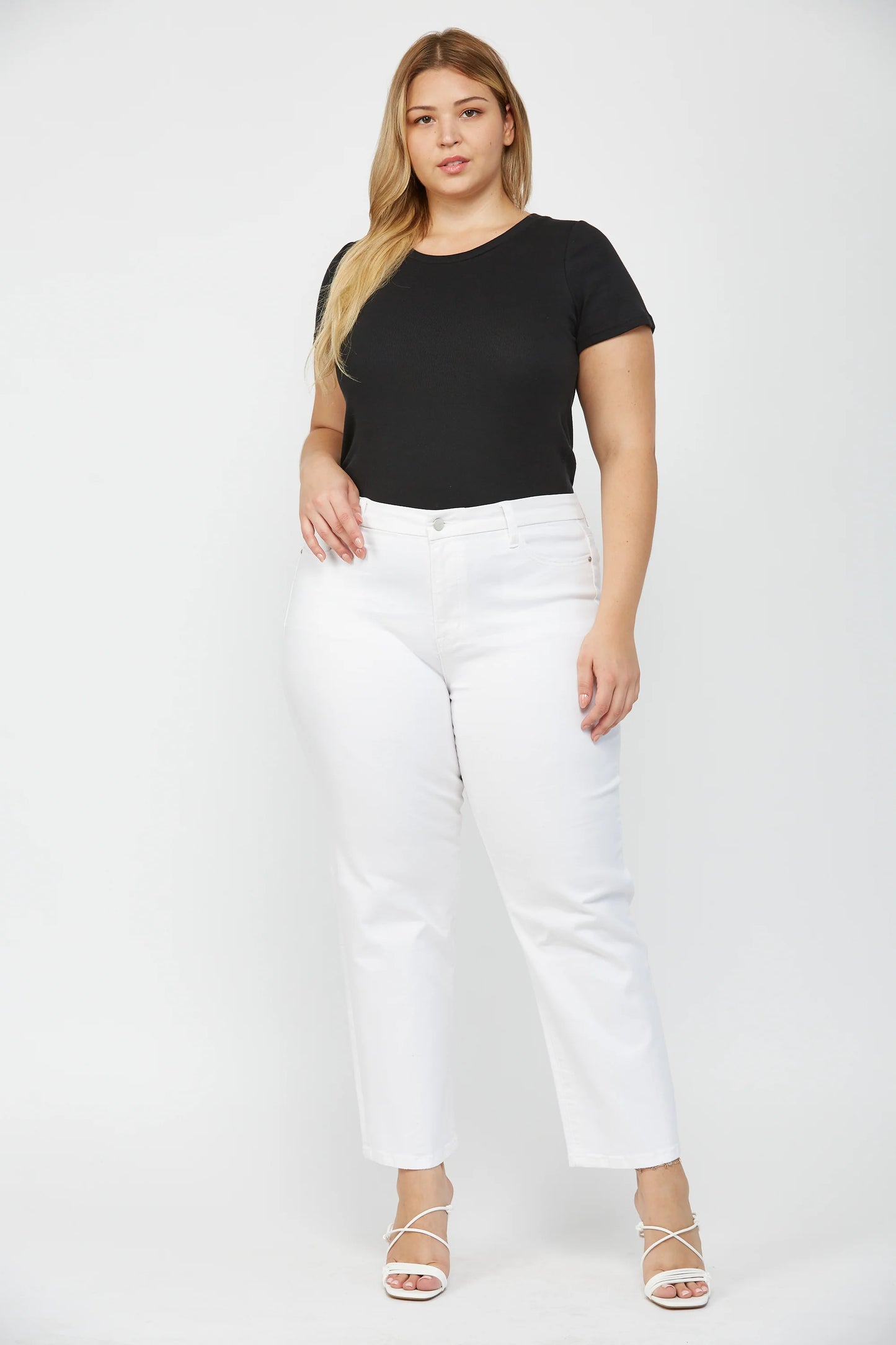 MICA PLUS Ankle Straight White Denim