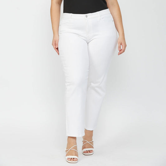 MICA PLUS Ankle Straight White Denim