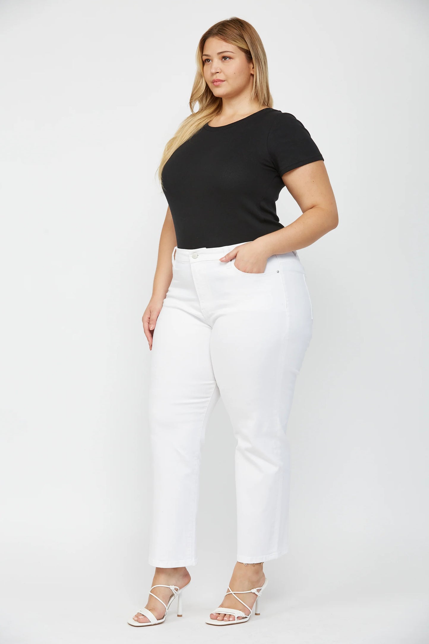 MICA PLUS Ankle Straight White Denim