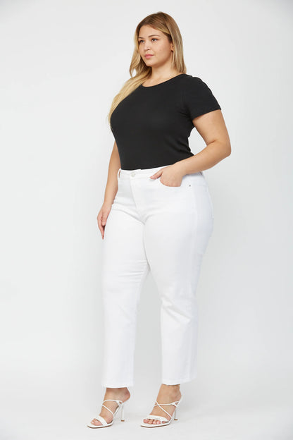 MICA PLUS Ankle Straight White Denim