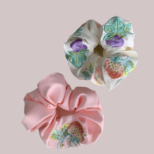 Strawberry Grape oversized Hair Scrunchie