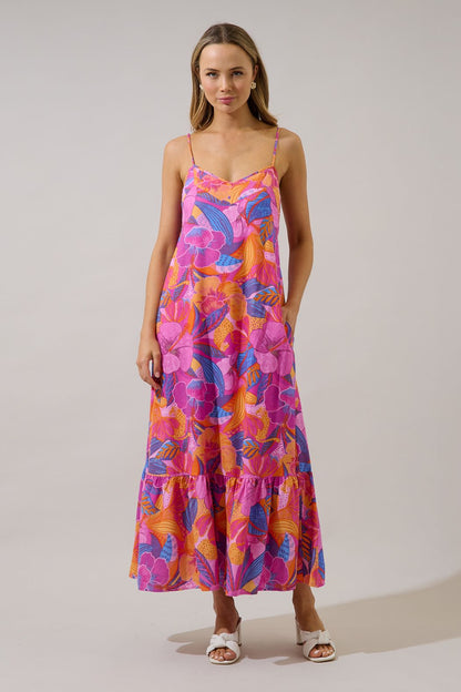 Valle Tie Back Maxi Dress