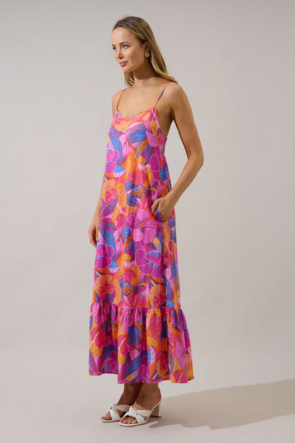 Valle Tie Back Maxi Dress