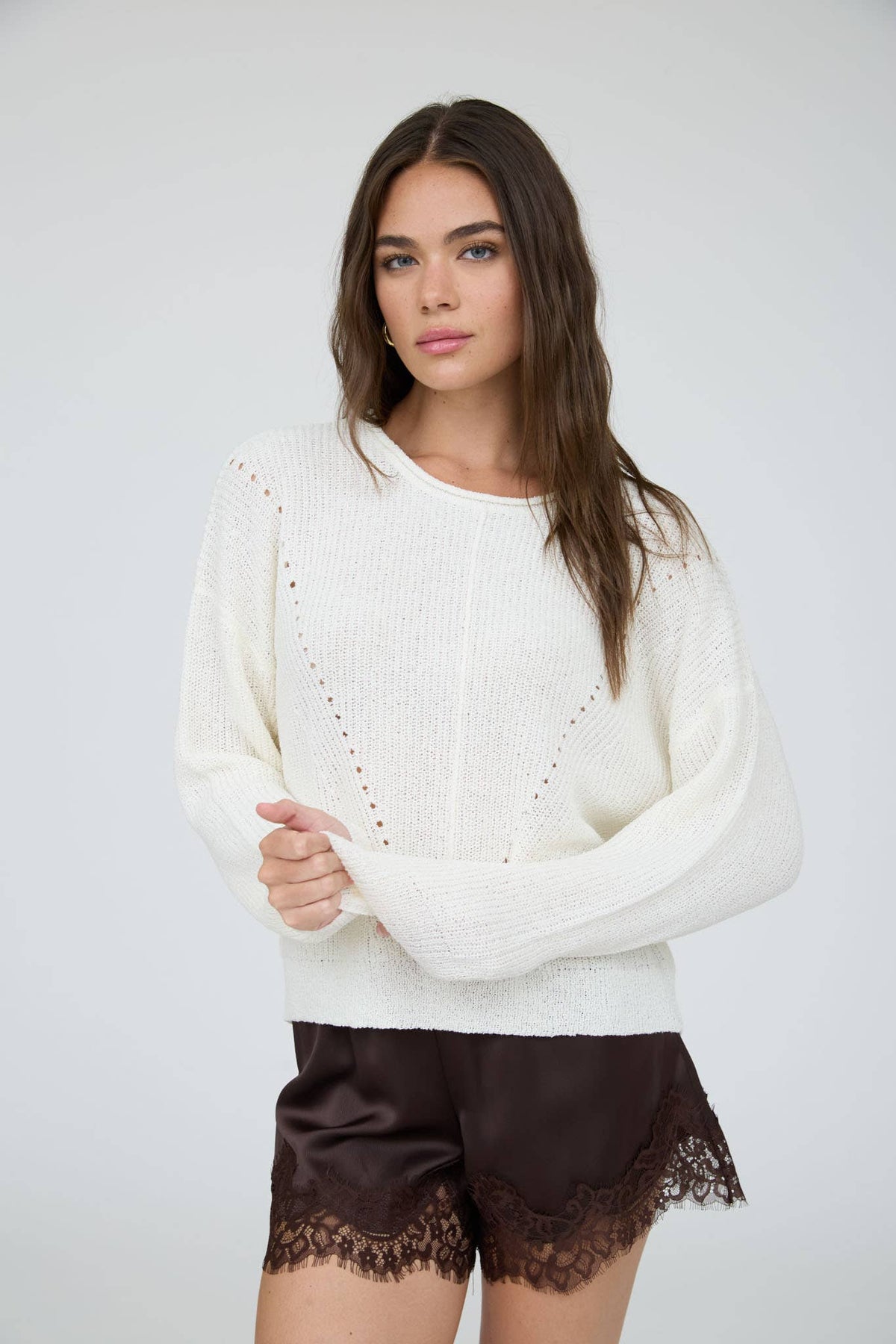 Pointelle Knit Sweater