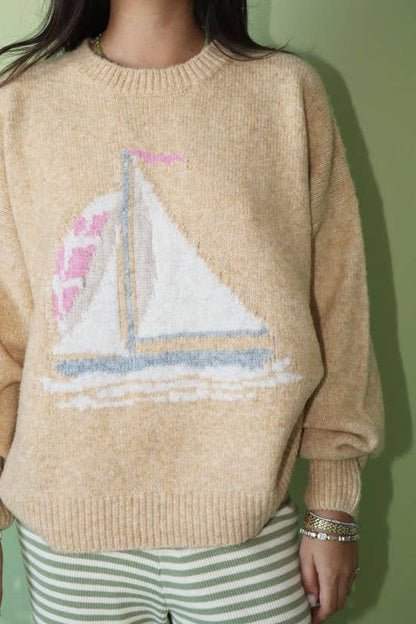 Sailboat Knit Sweater