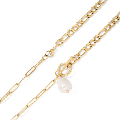 Toggle Clasp Pearl Charm Necklace