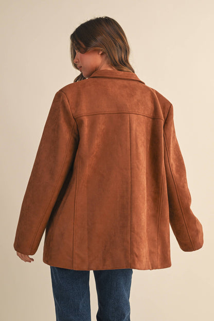 SUEDE OVERSIZED BLAZER JACKET