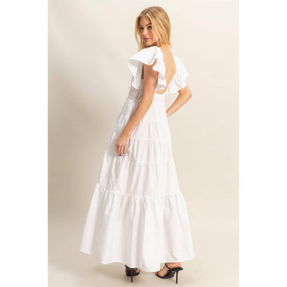 Flutter SleeveTiered  Maxi Dress