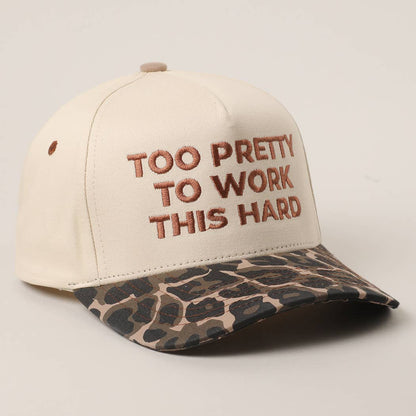 TOO PRETTY TO WORK Trucker Hat