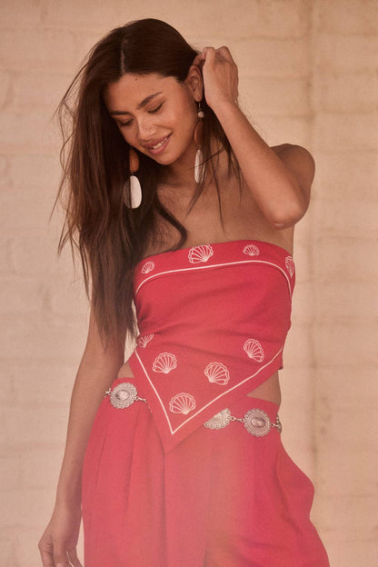Seashell Tie-Back Bandana Top