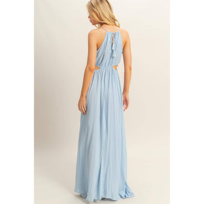 Side Cutout Side Slit Maxi Dress