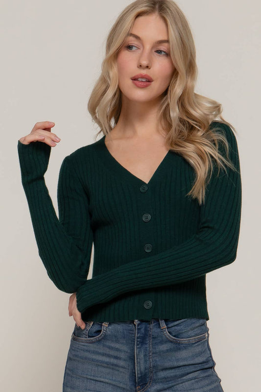 V-neck Fitted Cardigan