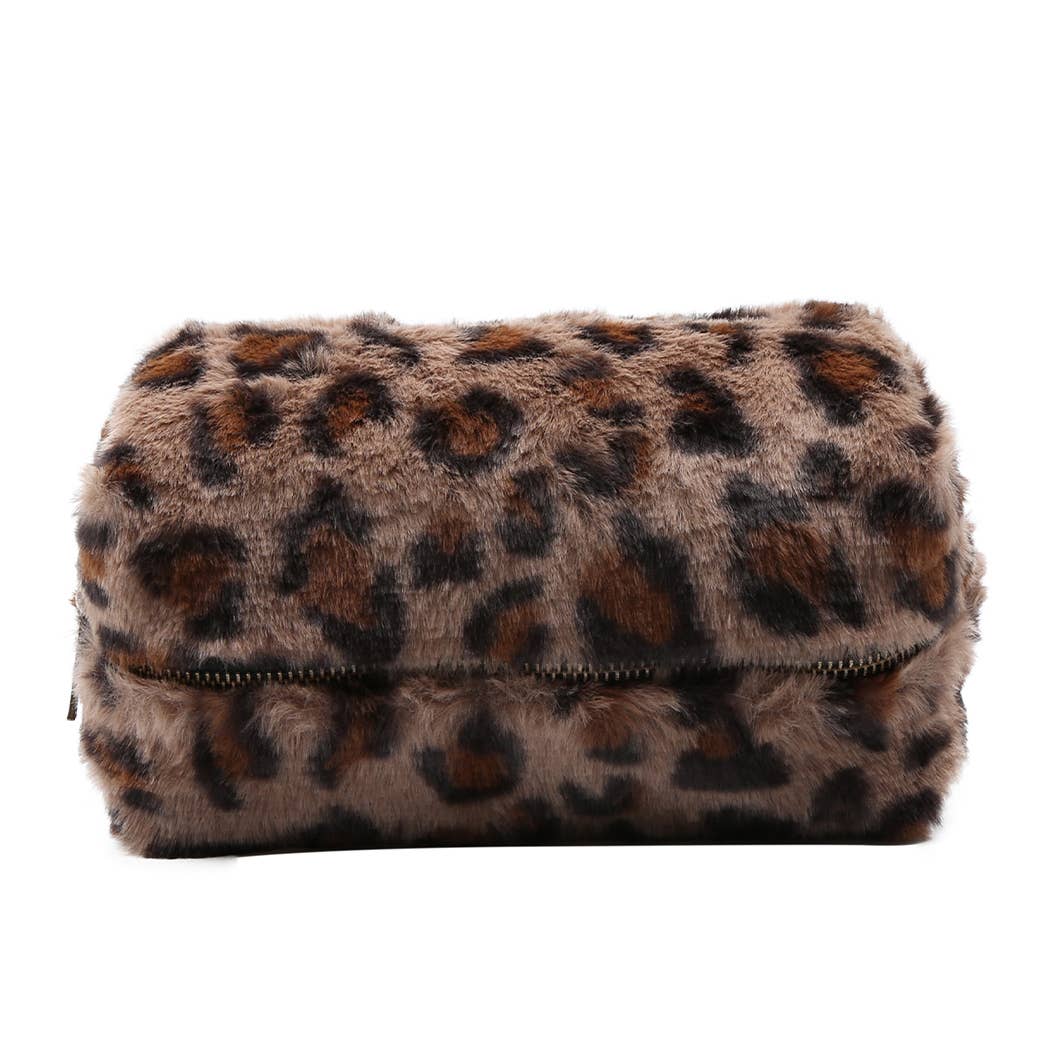 Leopard Fur Travel Pouch